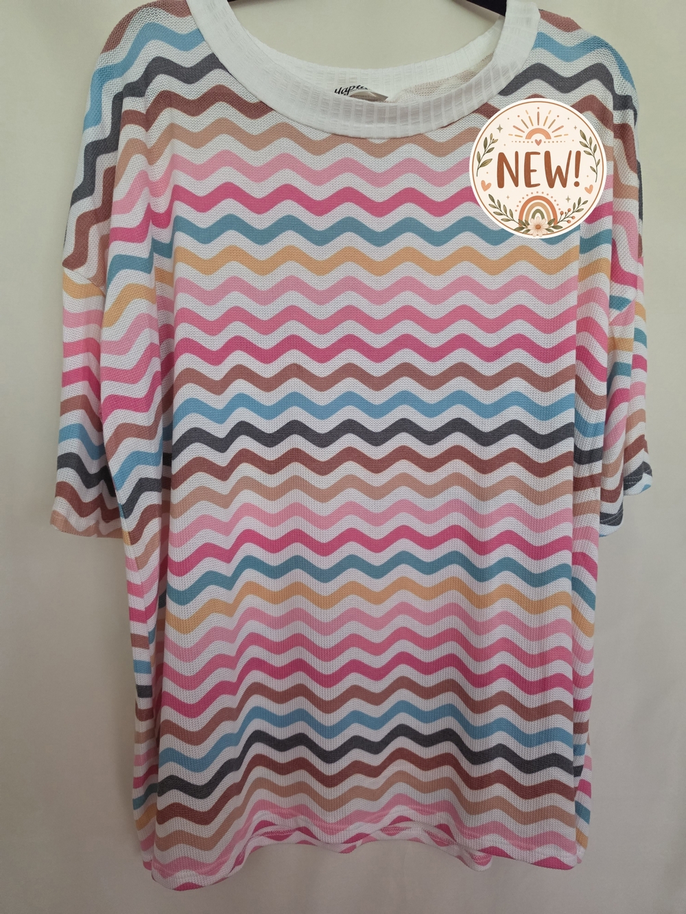 Haptics Multicolored Zigzag Top
